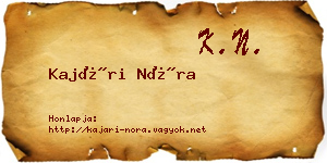 Kajári Nóra névjegykártya