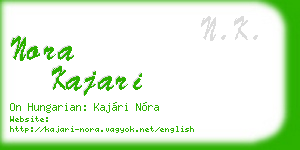 nora kajari business card